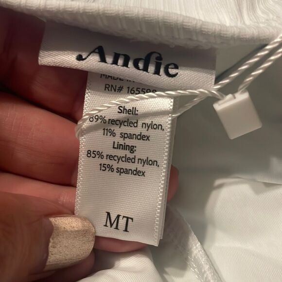 Andie Swim The Tulum One Piece LT Swimsuit White Ribbed Size Medium Tall NWT - Picture 6 of 6